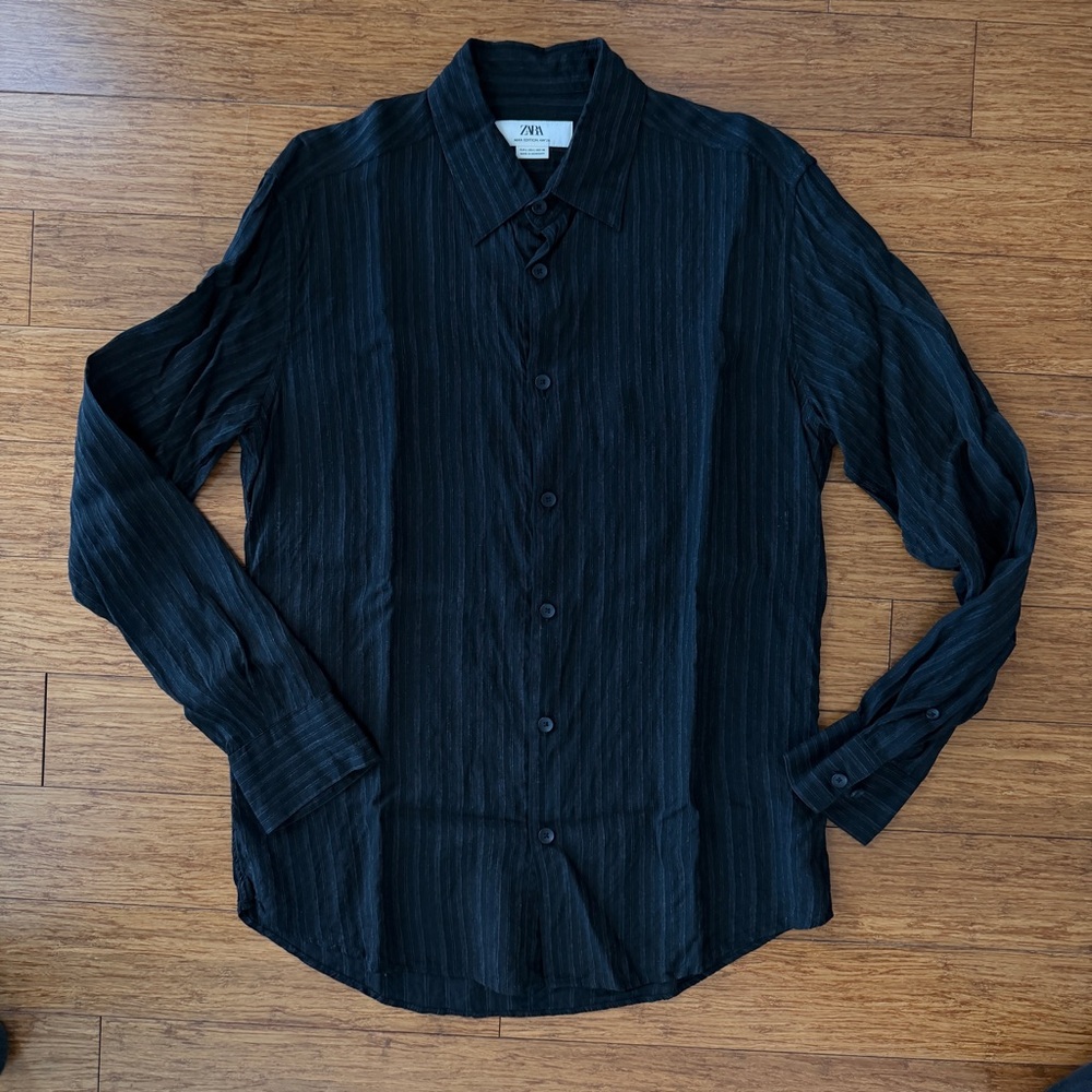 Zara “Man Edition” Black Striped Shirt